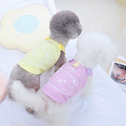 ドッグウェア ペットウェア キャミソール 犬服 猫服 小型犬 Dカン付き ノースリーブ 袖なし ボタン くま クマ 熊 ワッフル生地 カジュアル おしゃれ 可愛い