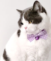 猫用首輪 カラー ペット用品 ネコ アクセサリー チョーカー 首飾り 鈴 可愛いリボン 蝶ネクタイ チェック セーフティバックル 安全バックル