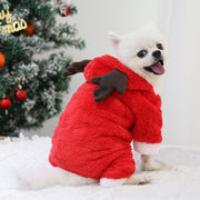 ドッグウェア コスチューム カバーオール 袖あり ペットウェア 犬用服 犬用品 小型犬 中型犬 フード付き コスプレ トナカイ ボア もこもこ かわいい 防寒対策