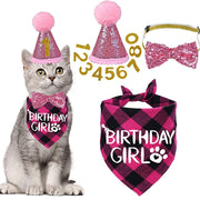 誕生日お祝いセット ペット用 バースデー 犬用 猫用 3点セット とんがり帽子 蝶ネクタイ バンダナスタイ ぼうし スパンコール キラキラ おしゃれ かわいい パーティー 記念撮影 ペットグッズ いぬ イヌ ねこ ネコ ドッグ キャット