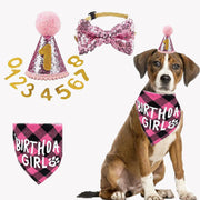 誕生日お祝いセット ペット用 バースデー 犬用 猫用 3点セット とんがり帽子 蝶ネクタイ バンダナスタイ ぼうし スパンコール キラキラ おしゃれ かわいい パーティー 記念撮影 ペットグッズ いぬ イヌ ねこ ネコ ドッグ キャット