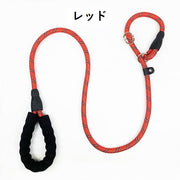 リード 首輪一体型 スリップリード 犬用 ペット用品 牽引紐 簡単装着 スポンジハンドル 握りやすい 引っ張り防止 トレーニング 訓練 散歩 お出かけ イヌ ペットグッズ