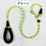 リード 首輪一体型 スリップリード 犬用 ペット用品 牽引紐 簡単装着 スポンジハンドル 握りやすい 引っ張り防止 トレーニング 訓練 散歩 お出かけ イヌ ペットグッズ