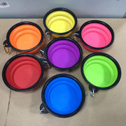 ペット用食器 フードボウル ウォーターボウル 折りたたみ 餌入れ 水入れ 300ml 持ち運び 携帯 カラビナ付き コンパクト ペット用品 ペットグッズ ソフト やわらかい 洗える シンプル お散歩 お出かけ 遠出 ドライブ カラバリ豊富 便利グッズ 黄 青 白 赤 緑 ピンク 黒 紫 橙
