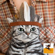 ヘッドドレス ペット用 コスプレ 仮装 おめかし 猫 犬 ハロウィン イベント パーティ 羽飾り ネイティブアメリカン フォークロア ユニーク 可愛い