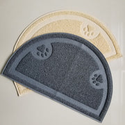 砂取りマット 猫砂マット トイレマット 猫用 ねこ トイレ用品 ペット用品 36×60cm 飛び散り防止 滑り止め 半円型 厚手 肉球 可愛い
