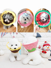 エリザベスカラー 猫用 犬用 ペット用品 ペットグッズ 布製 ソフトタイプ やわらか サイズ調節 傷舐め防止 手術後 ひっかき防止 フルーツ柄 ドーナツ柄 かわいい