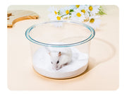 小動物用 砂浴び容器 砂風呂 砂浴び トイレ ハムスター バスルーム お風呂 木製 星 スター クマ くま 透明 ペットハウス バスタブ すな浴び クリア おしゃれ かわいい サンドバス トイレ ペット用品 中が見える