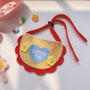 ペット用スタイ ペット用よだれかけ ニット 犬用 猫用 英字 刺繍 紐調整可能 ペット用品 ペットグッズ おしゃれ かわいい 記念写真 ギフト イヌ ネコ キャット ドッグ 緑 赤 ピンク