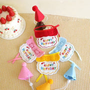 ペット用スタイ&帽子セット 2点セット 小型犬 ネコ ペットウェア ペット用品 誕生日 バースデー お祝い パーティー かわいい