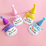 ペット用スタイ&帽子セット 2点セット 小型犬 ネコ ペットウェア ペット用品 誕生日 バースデー お祝い パーティー かわいい