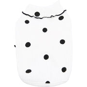 ドッグウェア カットソー 犬服 猫服 ペット用品 パピー 小型犬 中型犬 リブ ドット タートルネック メロウフリル プルオーバー おしゃれ かわいい お出かけ お散歩 いぬ イヌ ねこ ネコ 3XS 2XS XS S M L XL 2XL 3XL