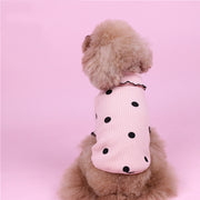 ドッグウェア カットソー 犬服 猫服 ペット用品 パピー 小型犬 中型犬 リブ ドット タートルネック メロウフリル プルオーバー おしゃれ かわいい お出かけ お散歩 いぬ イヌ ねこ ネコ 3XS 2XS XS S M L XL 2XL 3XL