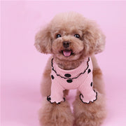 ドッグウェア カットソー 犬服 猫服 ペット用品 パピー 小型犬 中型犬 リブ ドット タートルネック メロウフリル プルオーバー おしゃれ かわいい お出かけ お散歩 いぬ イヌ ねこ ネコ 3XS 2XS XS S M L XL 2XL 3XL