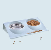 ペット用フードボウル ダブルボウル ペット 猫 犬 2連タイプ 傾斜あり ペット食器 ねこちゃん わんちゃん エサ入れ 餌皿 おしゃれ シンプル 無地 愛猫