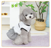 ペットウェア ドッグウェア ワンピース プルオーバー 犬用 猫用 小型犬 中型犬 ペット服 フレア スカート 袖なし ギンガムチェック モノクロ ロゴ 無地 単色 シンプル かわいい おしゃれ