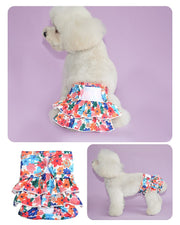 ペット用サニタリーショーツ ペット用サニタリーパンツ ペット用生理パンツ マナーパンツ ペットウェア 犬服 ドッグウェア 小型犬 中型犬 イヌ 猫 ネコ フリルスカート風 マジック テープ 面ファスナー メッシュ 華やか ポップ かわいい キュート