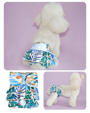 ペット用サニタリーショーツ ペット用サニタリーパンツ ペット用生理パンツ マナーパンツ ペットウェア 犬服 ドッグウェア 小型犬 中型犬 イヌ 猫 ネコ フリルスカート風 マジック テープ 面ファスナー メッシュ 華やか ポップ かわいい キュート