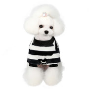 ペットウエア ドッグウェア トップス フリース 長袖  犬 猫 洋服 ボーダー チワワ ワッペン リブ プルオーバー もこもこ ふわふわ あったか おしゃれ カジュアル 犬服 秋 冬 かわいい 犬の服 ペット用品 お出かけ お散歩 ペットグッズ 小型犬 ワンちゃん キャットウェア S M L XL 2XL セーター