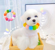 ペット用チョーカー ネックレス 首飾り アクセサリー ペットグッズ ペット用品 犬用 猫用 ボンボン ポンポン ボール クリスマスカラー かわいい おしゃれ 写真撮影 フォト コスプレ パーティー イベント