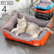 ペット用ベッド 猫用ベッド ペット用マット 犬用ベッド ネコ イヌ ペット用品 寝床 スクエア 四角 ふわふわ 起毛 クッション性 ふんわり あったか 暖かい 40×60cm 肉球 シンプル カジュアル かわいい おしゃれ 秋 冬 青 橙 黒 灰