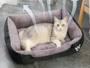 ペット用ベッド 猫用ベッド ペット用マット 犬用ベッド ネコ イヌ ペット用品 寝床 スクエア 四角 ふわふわ 起毛 クッション性 ふんわり あったか 暖かい 40×60cm 肉球 シンプル カジュアル かわいい おしゃれ 秋 冬 青 橙 黒 灰