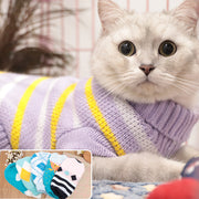 キャットウェア ドッグウェア 猫用 ネコ 犬用 イヌ ペット服 タートルネック リブ セーター ニット ハート アーガイル ボーダー かわいい おしゃれ
