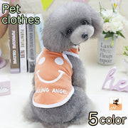 ペットウェア ドッグウェア タンクトップ ノースリーブ 洋服 犬服 犬用 猫用 カジュアル シンプル スマイル ピンク ブルー おしゃれ 小型犬 中型犬 ペット服 犬の服