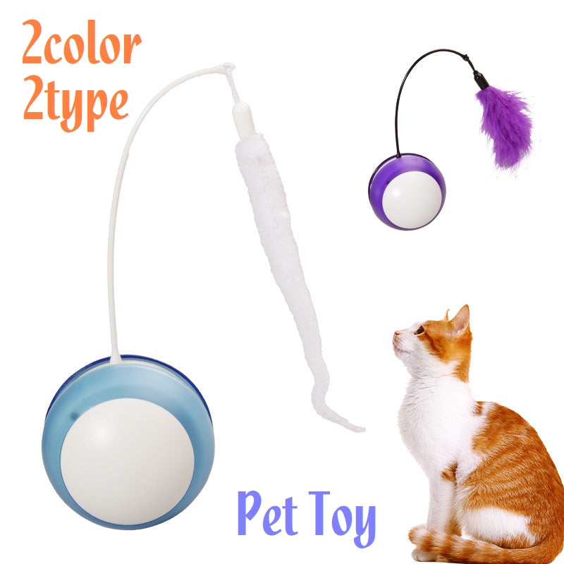 猫じゃらし 電動 おもちゃ ペット用品 猫用 玩具 キャットトイ キャットトーイ サウンドボール 転がる 羽 ペットグッズ 遊び ストレス解消 運動不足解消