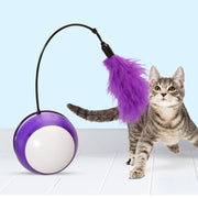 猫じゃらし 電動 おもちゃ ペット用品 猫用 玩具 キャットトイ キャットトーイ サウンドボール 転がる 羽 ペットグッズ 遊び ストレス解消 運動不足解消