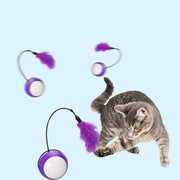 猫じゃらし 電動 おもちゃ ペット用品 猫用 玩具 キャットトイ キャットトーイ サウンドボール 転がる 羽 ペットグッズ 遊び ストレス解消 運動不足解消