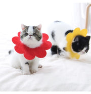エリザベスカラー 4枚セット 猫 ネコ 小型犬 ペット用品 フラワー 花型 無地 かわいい キュート 傷舐め防止 ひっかき防止 傷口保護 簡単装着 ケア用品 ペット雑貨