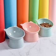 フードボウル ペット用食器 エサ入れ 水入れ ペット用品 犬 猫 餌皿 スタンドタイプ 餌台 イヌ ネコ 軽量 吐き戻し 軽減 角度付き ネコ型 単色 可愛い おしゃれ キュート シンプル ペットグッズ 無地 青 緑 ピンク