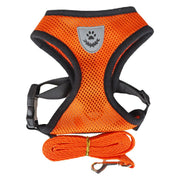 ハーネス リード 2点セット 小型犬 いぬ イヌ ペット用品 バックル メッシュ 通気性 反射材 調節可能 散歩 紐 ロープ