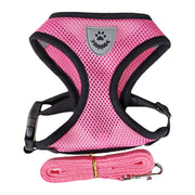 ハーネス リード 2点セット 小型犬 いぬ イヌ ペット用品 バックル メッシュ 通気性 反射材 調節可能 散歩 紐 ロープ