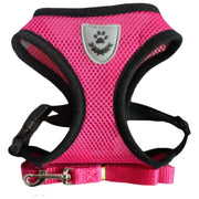 ハーネス リード 2点セット 小型犬 いぬ イヌ ペット用品 バックル メッシュ 通気性 反射材 調節可能 散歩 紐 ロープ