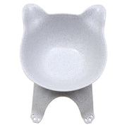 ペット用食器 フードボウル エサ入れ 水入れ ウォーターボウル ペット用品 ペットグッズ 餌入れ 猫用 犬用 台付き スタンド付き 角度付き 食べやすい ネコ型 クリアカラー かわいい キュート シンプル おしゃれ 緑 灰 白 黒 透明 ラメ入り