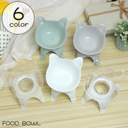 ペット用食器 フードボウル エサ入れ 水入れ ウォーターボウル ペット用品 ペットグッズ 餌入れ 猫用 犬用 台付き スタンド付き 角度付き 食べやすい ネコ型 クリアカラー かわいい キュート シンプル おしゃれ 緑 灰 白 黒 透明 ラメ入り