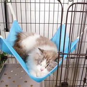 猫用ハンモック ベッド 吊り下げ ペット用品 メッシュ 通気性 無地 フック付き 寝床 寝具 ケージ取付 シンプル ねこ ネコ ペットグッズ