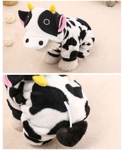 ペットウェア ドッグウエア カバーオール つなぎ フリース あったかい 牛 コスプレ ペット用 犬用 猫用 洋服 ウシ コスチューム フード付き 半袖 ハート リード穴 シッポ クリスマス ハロウィン イベント 防寒 寒さ対策 可愛い かわいい ドッグウェア キャットウェア 小型犬 変装 仮装 衣装 犬の服 犬服 イヌ用 いぬ用 ネコ用 ねこ用