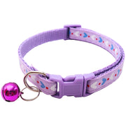 首輪 イヌ 小型犬 猫 ネコ 小動物 ペットグッズ ペット用品 Dカン付き プラバックル 鈴 ハート ピンク ブルー ブラック カジュアル ポップ シンプル かわいい キュート