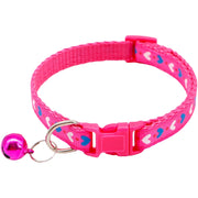 首輪 イヌ 小型犬 猫 ネコ 小動物 ペットグッズ ペット用品 Dカン付き プラバックル 鈴 ハート ピンク ブルー ブラック カジュアル ポップ シンプル かわいい キュート