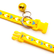 首輪 イヌ 小型犬 猫 ネコ 小動物 ペットグッズ ペット用品 Dカン付き プラバックル 鈴 ハート ピンク ブルー ブラック カジュアル ポップ シンプル かわいい キュート