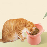 ペット用フードボウル ペット用フードボール ペット用食器 ネコ 猫 イヌ 小型犬 小動物用 ペットグッズ ペット用品 土台付き 高さあり 傾斜あり 角度あり 猫型 ネコミミ 無地 グレー ピンク グリーン カジュアル ポップ かわいい キュート