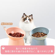 ペット用フードボウル ペット用フードボール ペット用食器 ネコ 猫 イヌ 小型犬 小動物用 ペットグッズ ペット用品 土台付き 高さあり 傾斜あり 角度あり 猫型 ネコミミ 無地 グレー ピンク グリーン カジュアル ポップ かわいい キュート