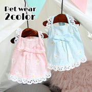 ドッグウェア ペットウェア ワンピース 犬の服 犬服 猫の服 キャットウェア 洋服 ペット用品 小型犬 キャミソールワンピース ノースリーブ レース リボン 花柄 プリント お散歩 お出かけ おしゃれ かわいい いぬ 猫 ねこ