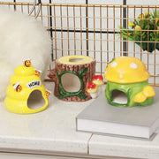 小動物用ハウス ハムスターハウス リス ペット用品 陶器 家 小屋 寝床 隠れ家 お部屋 可愛い おしゃれ 木 蜂 きのこ ひんやり ペットグッズ