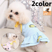 ペットウェア ワンピース 犬服 猫服 洋服 ドッグウェア キャットウェア プルオーバー 肩リボン フリル パイナップル ロゴ ストライプ柄 カジュアル おしゃれ かわいい お散歩 お出かけ 普段使い ペット服 犬の服 ペット用品