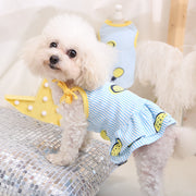 ペットウェア ワンピース 犬服 猫服 洋服 ドッグウェア キャットウェア プルオーバー 肩リボン フリル パイナップル ロゴ ストライプ柄 カジュアル おしゃれ かわいい お散歩 お出かけ 普段使い ペット服 犬の服 ペット用品