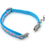猫用首輪 カラー 鈴付き セーフティバックル チロリアンテープ ペット用品 ネコ用 花柄 刺繍 長さ調節可能 首飾り 可愛い おしゃれ おめかし ペットグッズ